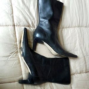 Sam and Libby blk leather boots sz 8 1/5
